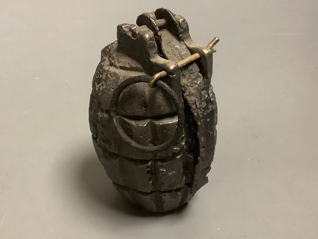 An inert British mills No.5 grenade WWI. Please note - only available to UK buyers. Collection only - postage not available.